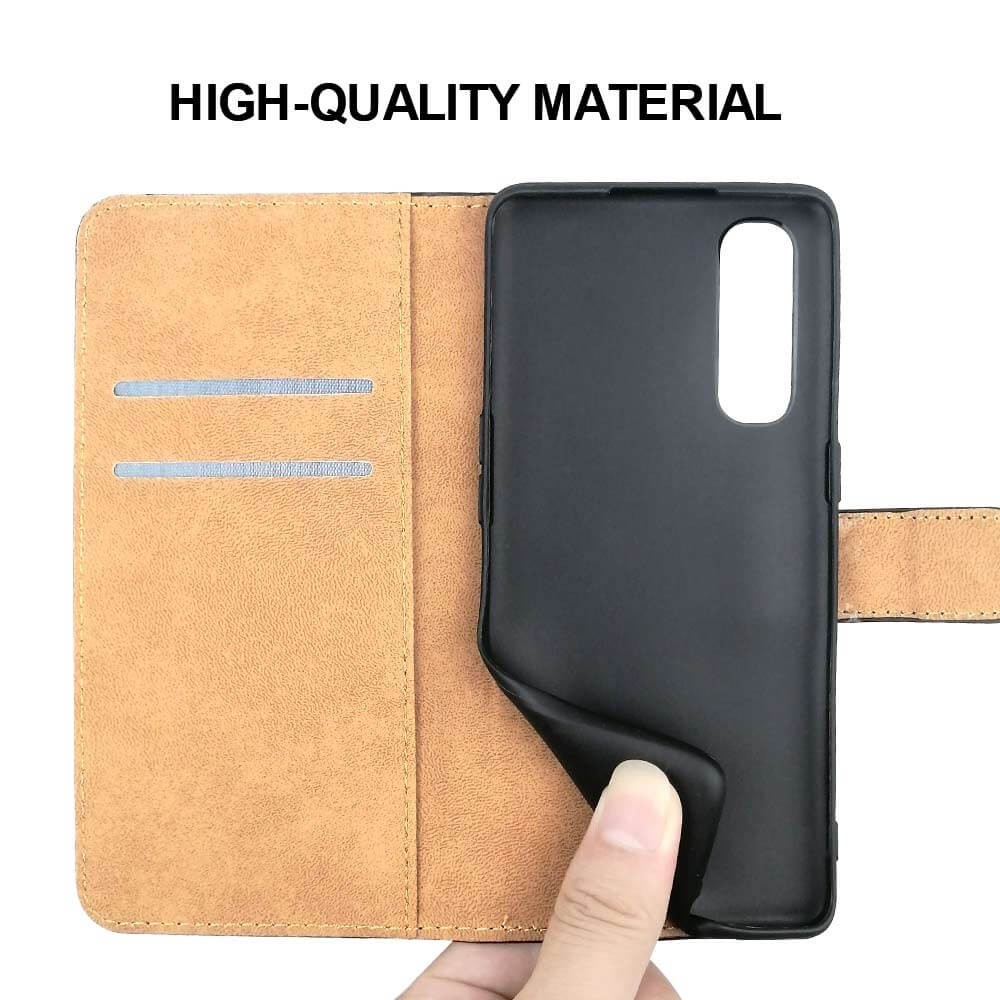 Sdtek Leather Wallet Flip Cover Case For Oppo Find X Neo Black