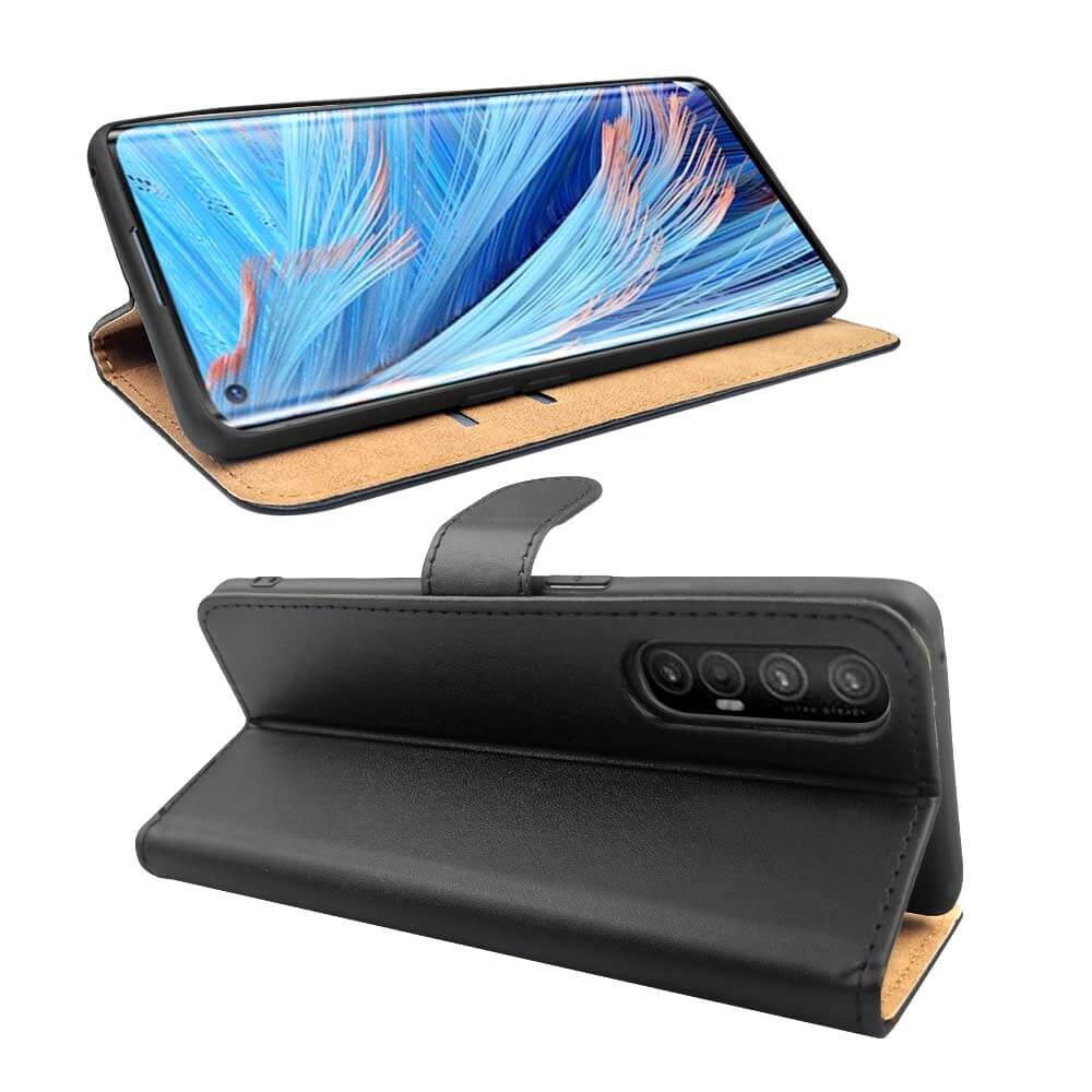 Sdtek Leather Wallet Flip Cover Case For Oppo Find X Neo Black