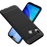 Sdtek Funda Para Huawei Honor Play Fibra De Carbon Tpu Case Cover Negro