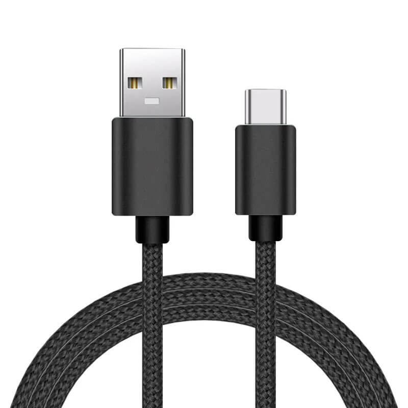 Câble Charge Braided USB Type C De 2 Mètres Compatible Avec Samsung, Google, Sony, iPhone 15, Moto, Huawei, Honor, Nintendo Switch Et Plus (Noir)