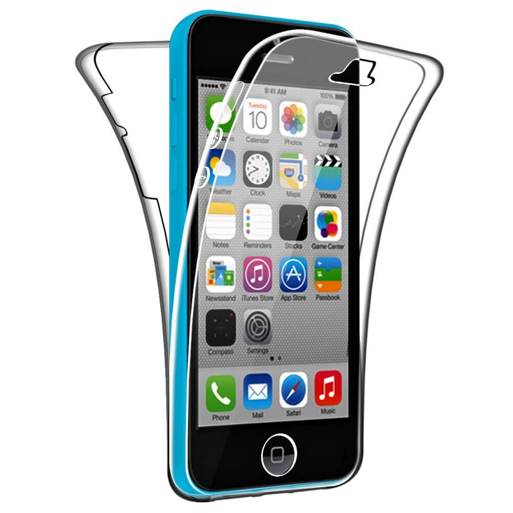 soep steenkool replica SDTEK SDTEK-hoesje voor iPhone SE (2016-2019) / iPhone 5c Full Body  Protection 360 Gel Phone Cover Clear Transparant Soft Silicone