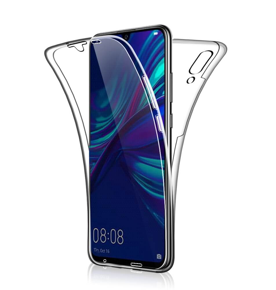 ONWAAR Eentonig leerplan SDTEK SDTEK-hoesje voor Huawei P Smart (2019) Volledige lichaamsbescherming  360 Gel-telefoonhoes Helder transparant zacht siliconen