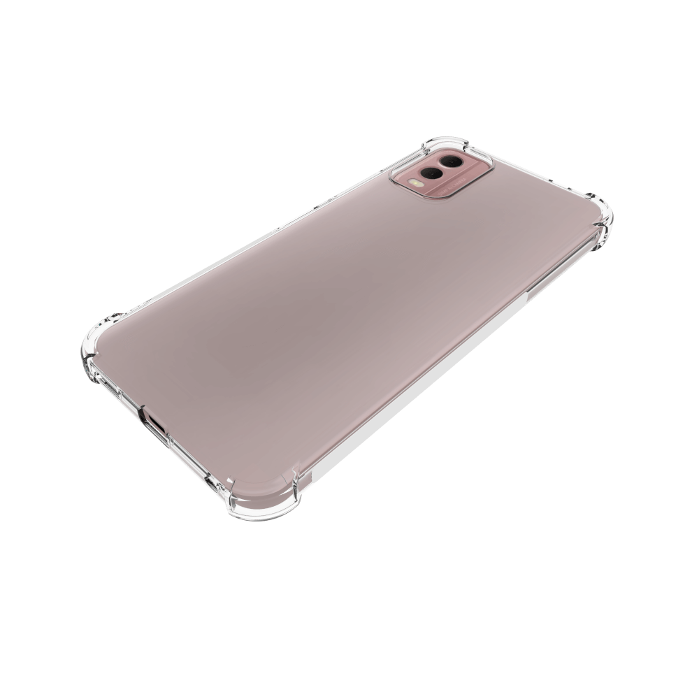 SDTEK Custodia Per Nokia C2 2nd Edition – Cover Trasparente Con Angoli Airbag + Vetro Temperato