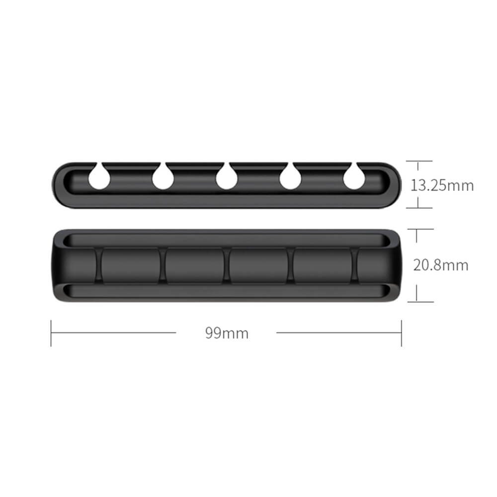 Set Fermacavi AGPTEK 5 Pezzi – Organizzatore Cavi Autoadesivo In Silicone, Clip Multiforo Per Scrivania, USB, Audio, Elettrici, Nero