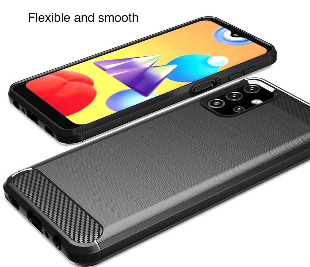 SDTEK Carbon Coque pour Samsung Galaxy A22 5G 360 Cover écran Verre Trempé