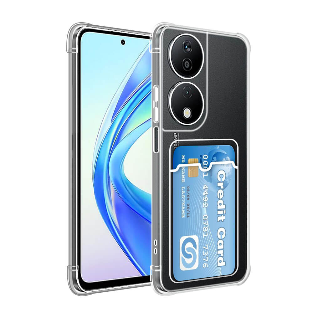 Coque Gel Absorbant Les Chocs Avec Porte-cartes Transparente Pour Honor X6a - Marque SDTEK