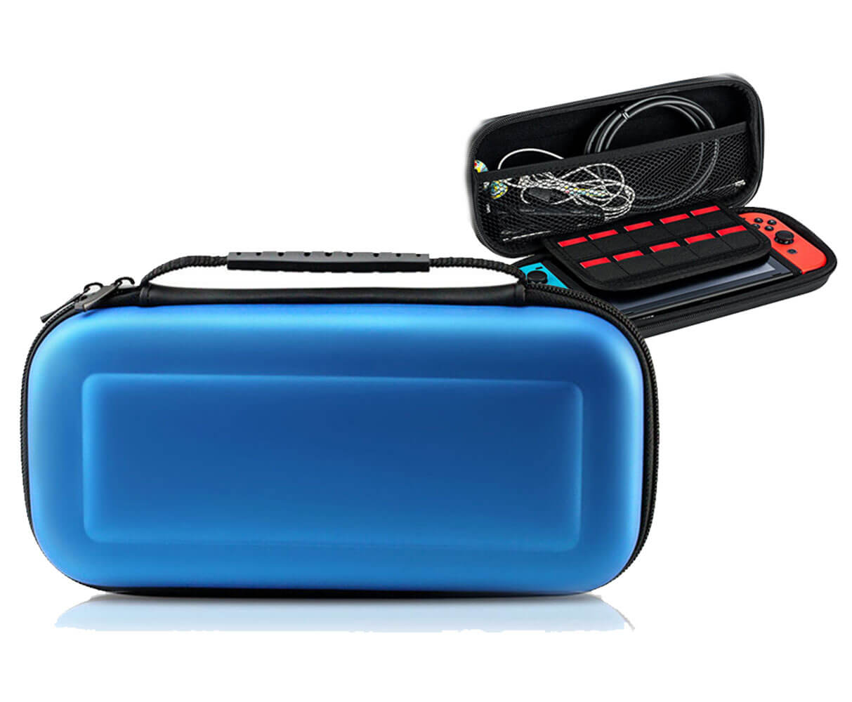 SDTEK Coque Pour Nintendo Switch / Switch OLED Strong Shell Pouch Travel  Bleu
