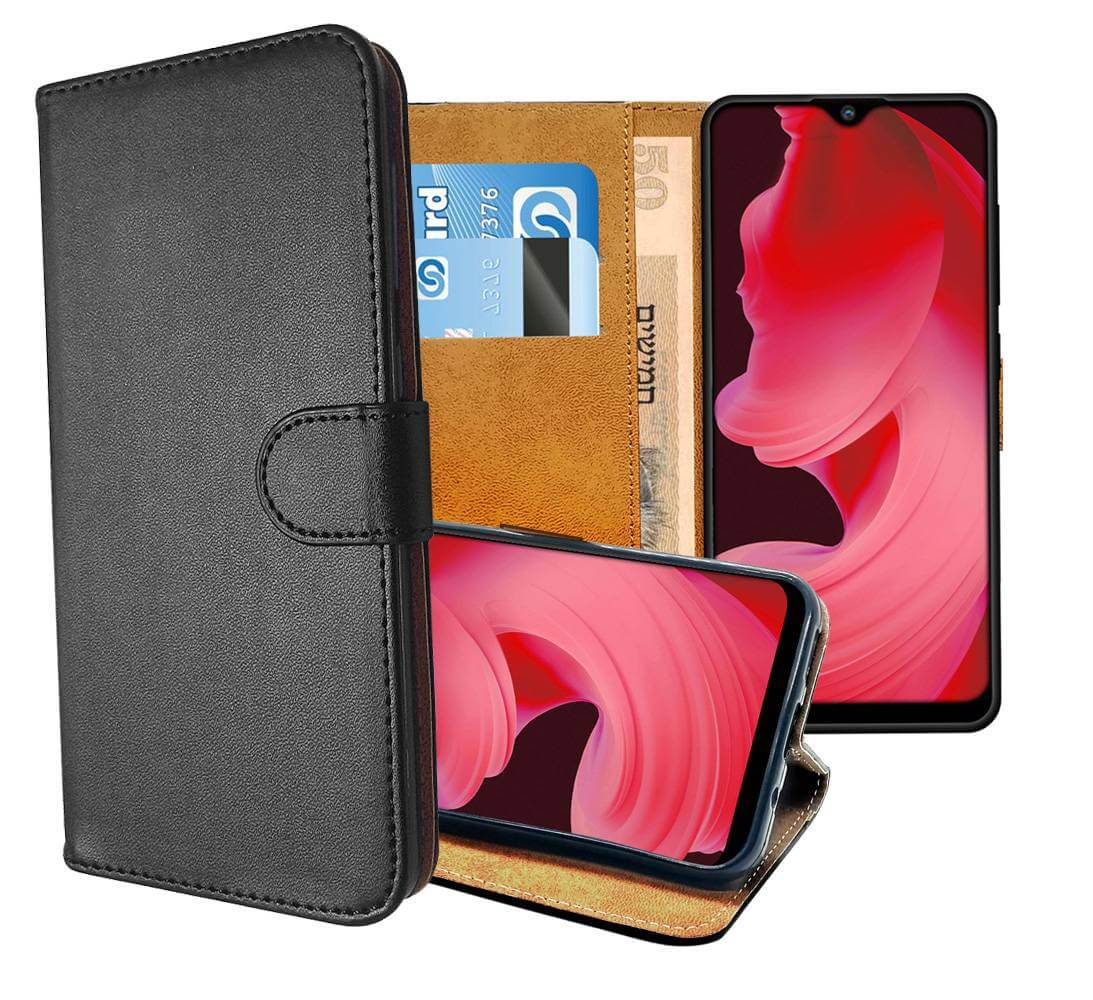 Leather Wallet Flip Cover Case for Nokia 2.3 Black