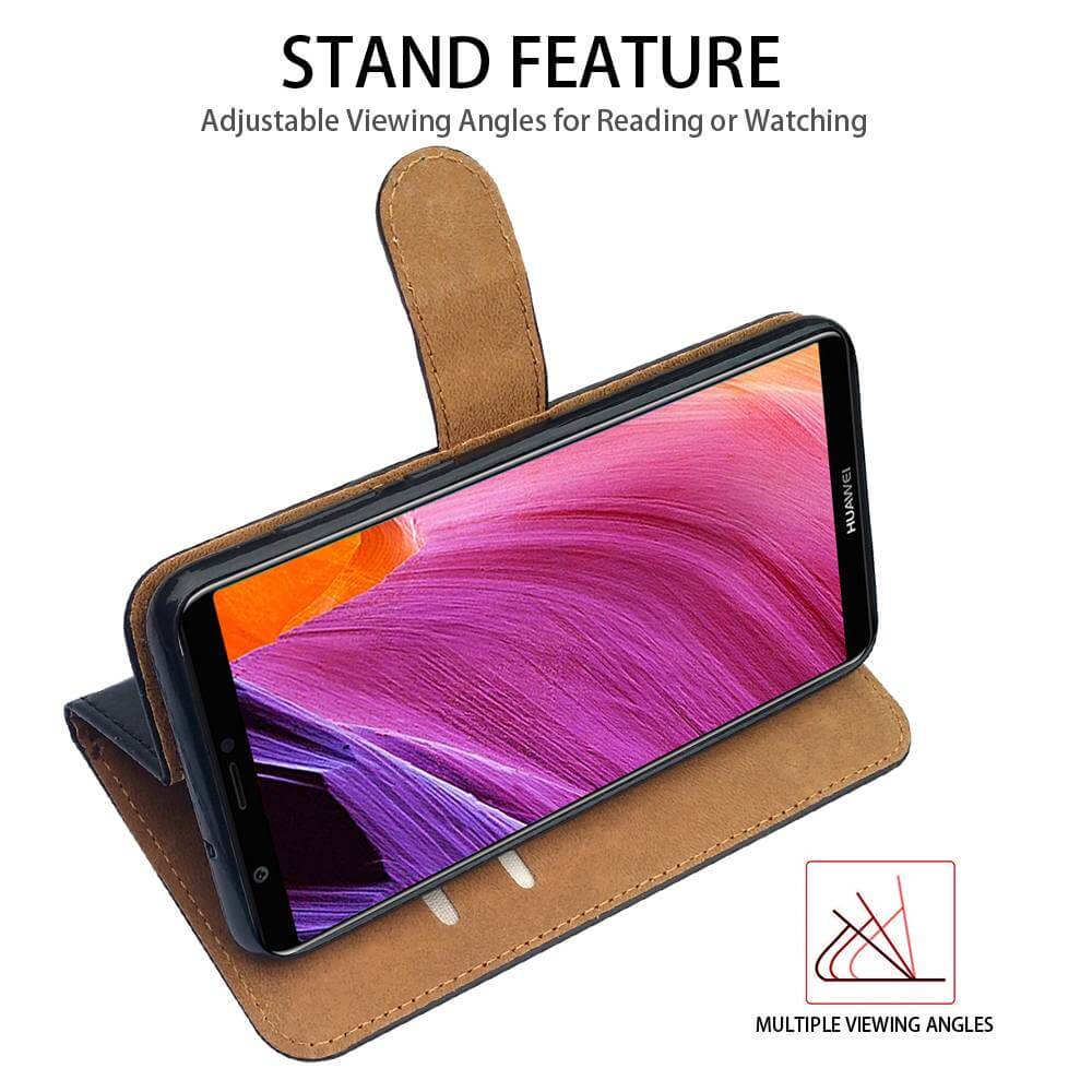 MOEX CUSTODIA PREMIUM + PELLICOLA PER HUAWEI P SMART (2017) - COVER A RIBALTA CON CHIUSURA MAGNETICA - NERO