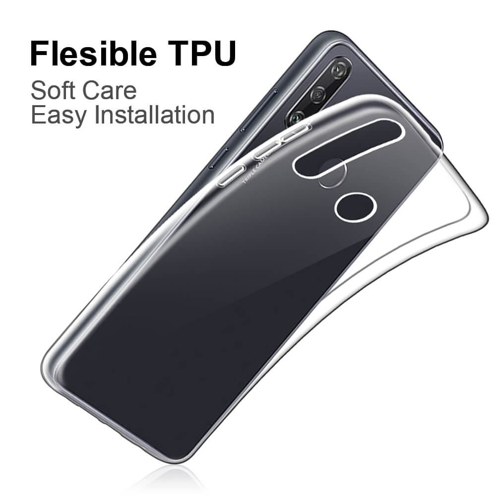 SDTEK Case for Huawei Y6p + Glass Screen Protector Clear Gel Phone Cover