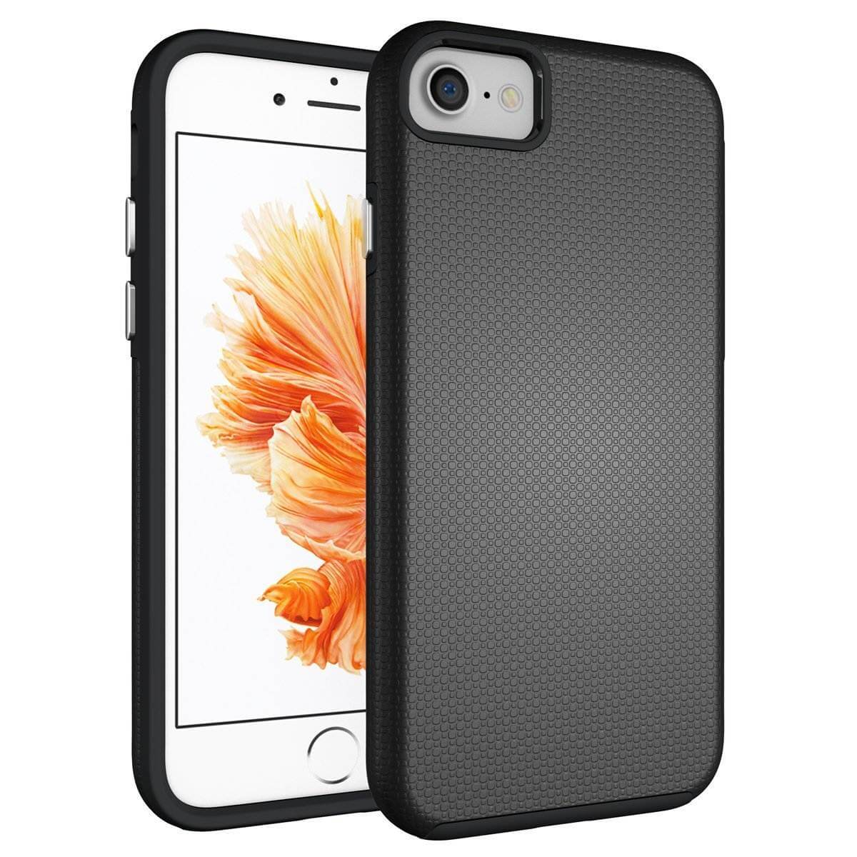 Draaien Automatisch pop SDTEK iPhone 6s/6 hoesje, iPhone 6s/6 hybride schokbestendige hoes ( siliconen en hard plastic) [zwart]