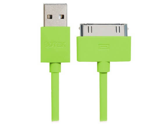 Bevestiging Consumeren Bereiken SDTEK Groen 1,5 m Lang Dik Sterk 30-pins USB Laadkabel Kabel voor  gegevenssynchronisatie voor iPhone 4 4S 3GS, iPad 1 2 3, iPod Touch 1 2 3 4,  iPod Nano