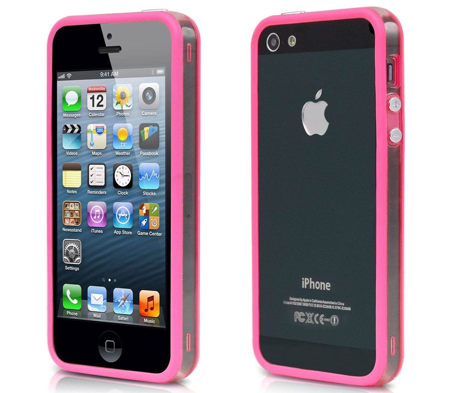 SDTEK Hot Pink Clear Sides High Quality TPU Silicone Bumper Frame Case ...