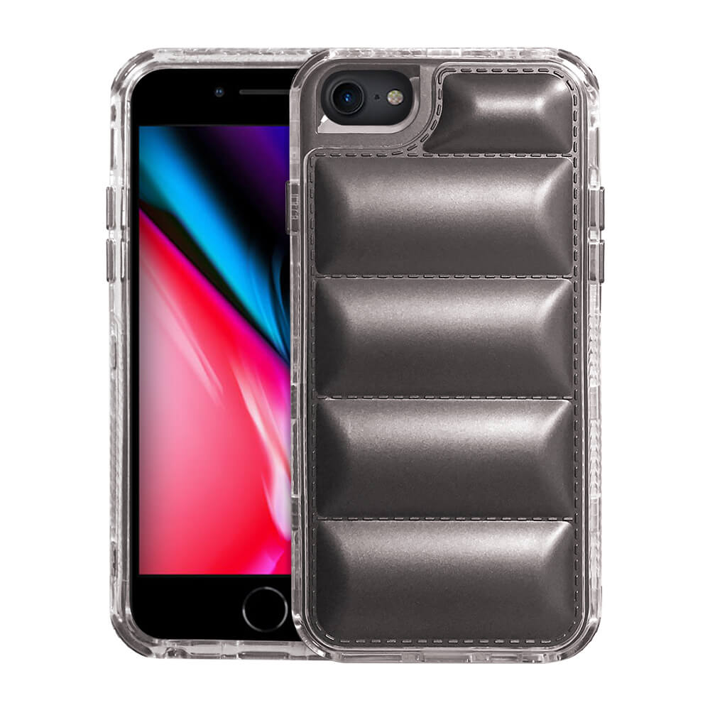 Shockproof Puffy Jacket Case for iPhone 7/8/SE 2 Impact Protection Grey