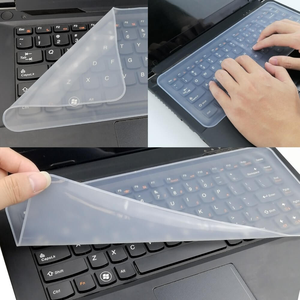 SODIAL R Durchsichtig Weiss Allgemein Silikon Tastatur Schutz Haut Abdeckung fuer 14 Zoll Laptop Notebook 14 Laptop Tastatur Schutzabdeckung 