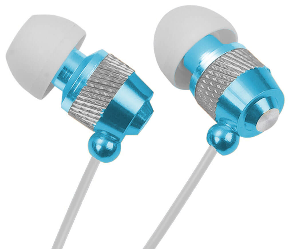SDTEK White + Blue Noise Cancelling Isolating In Ear Earphones Headphones for iPhone, Samsung 