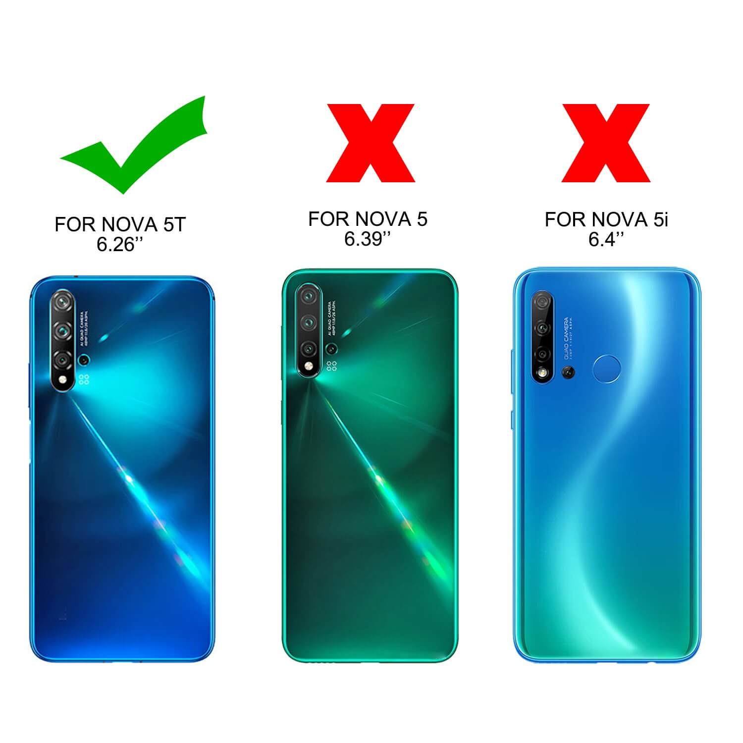 Case for Huawei Nova 5T Full 360 Gel Phone Cover Front and Hard Back