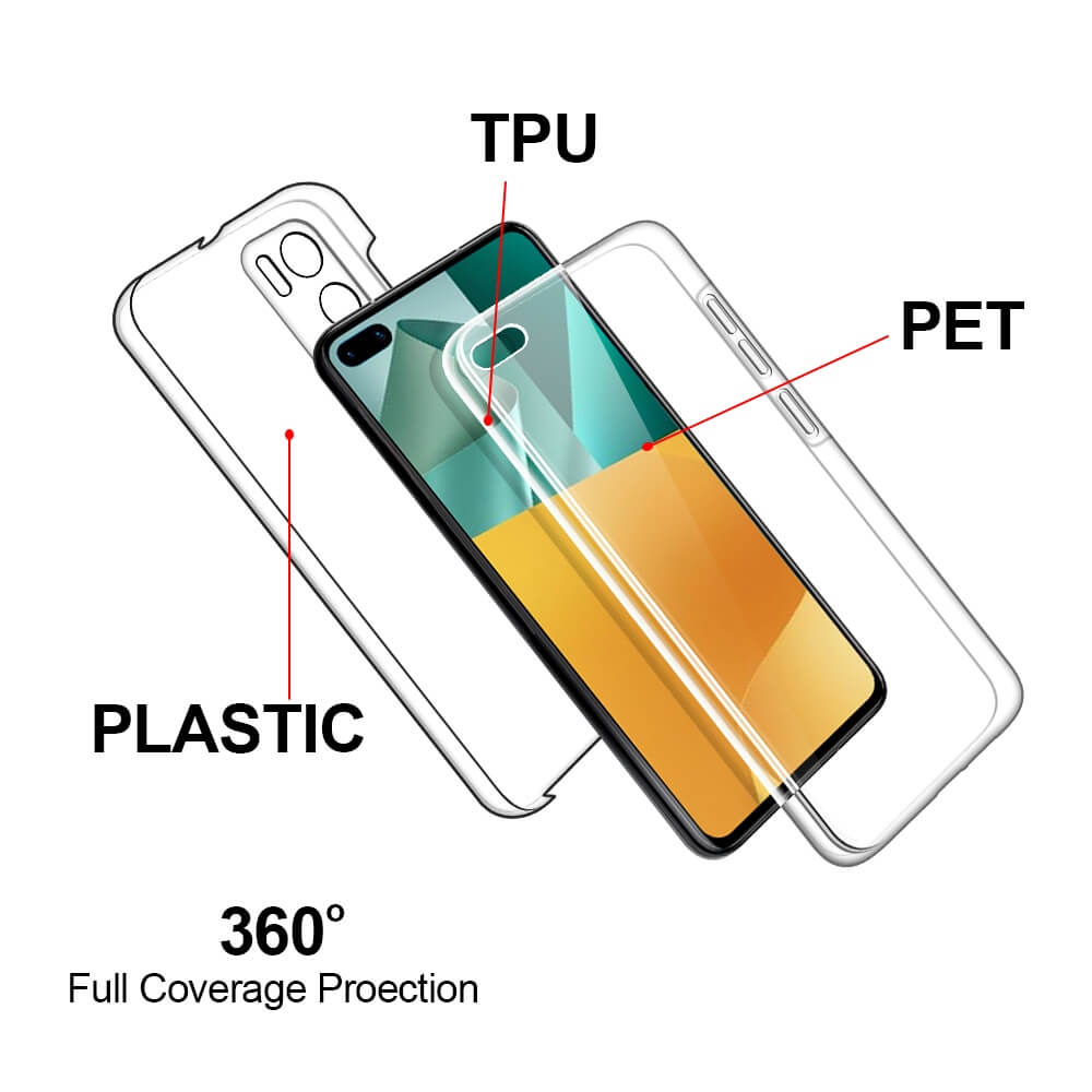 Custodia per Huawei cover telefono completa 360 gel anteriore + posteriore rigida - Foto 15 di 19