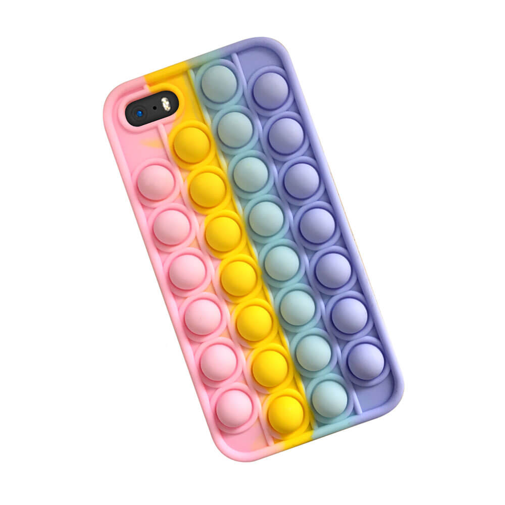 Ongeldig Vervormen Floreren SDTEK Case voor iPhone SE (2016-2019) 5 5s Bubble Fidget Pop zachte  siliconen telefoonhoes Regenboog