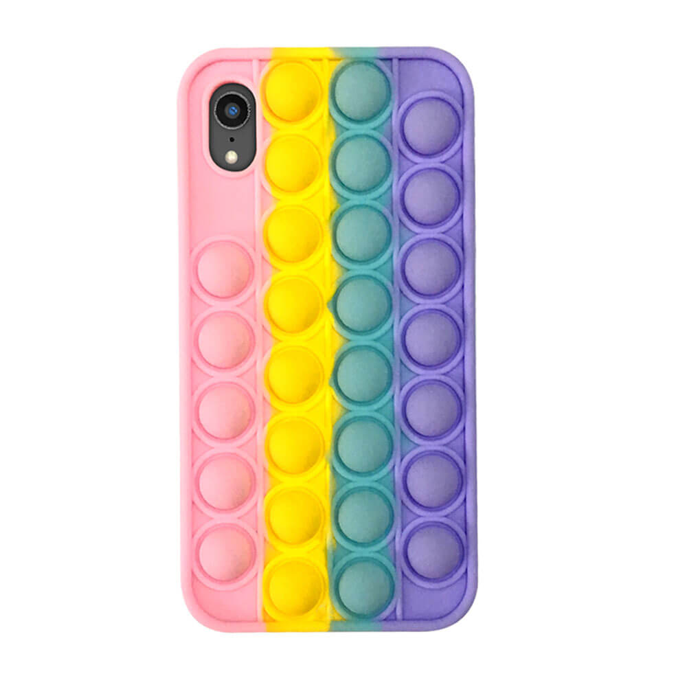 SDTEK Funda Pop Para iPhone SE (2016-2019) 5 5s, Silicona Bubble Fidget  arcoíris