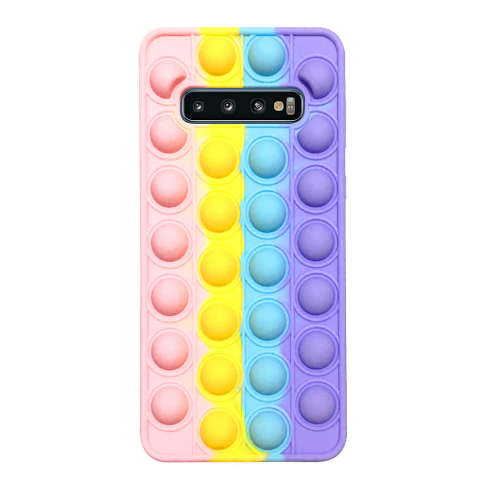 Pop Hülle Bubble Für Samsung Galaxy S10, Silikon Fidget Regenbogen
