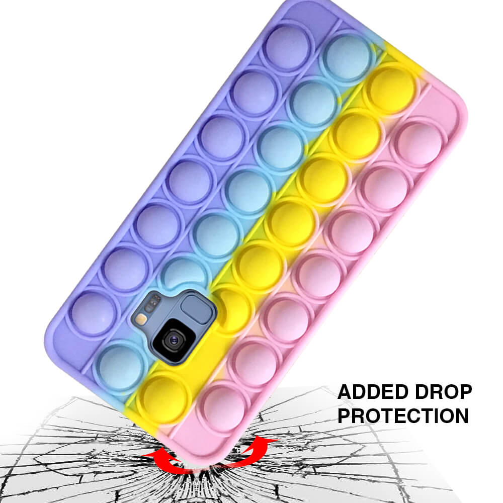 SDTEK Étui Bubble Pour Samsung Galaxy S9, Silicone Fidget Pop arc