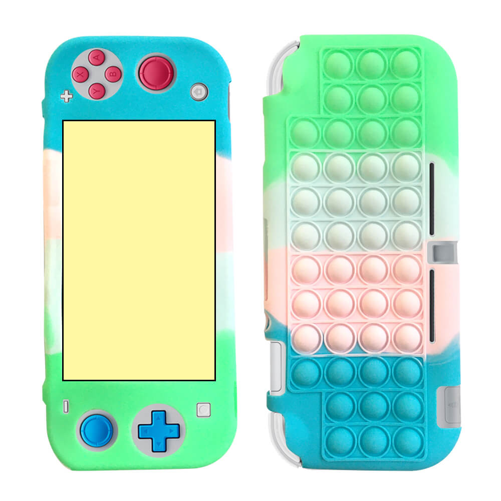 SDTEK Custodia Bubble Pop Per Nintendo Switch Lite, Fidget Silicone  Verde/rosa/blu