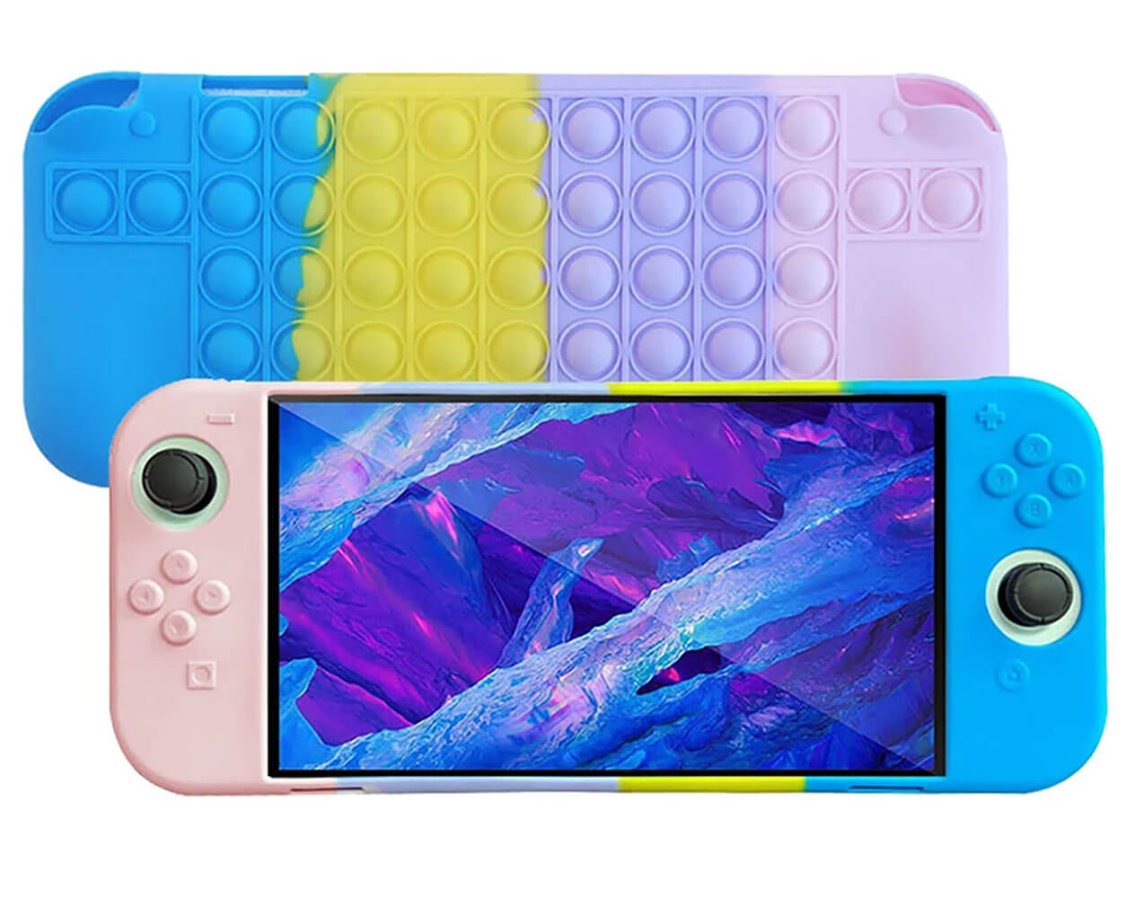 SDTEK Funda Pop Para iPhone SE (2016-2019) 5 5s, Silicona Bubble Fidget  arcoíris