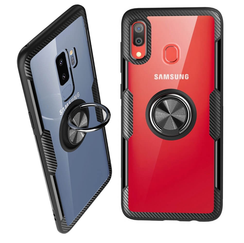 APOKIN Aluminium Anti-Shock Case for Samsung Galaxy A40 with Magnet and 360 Ring Stand