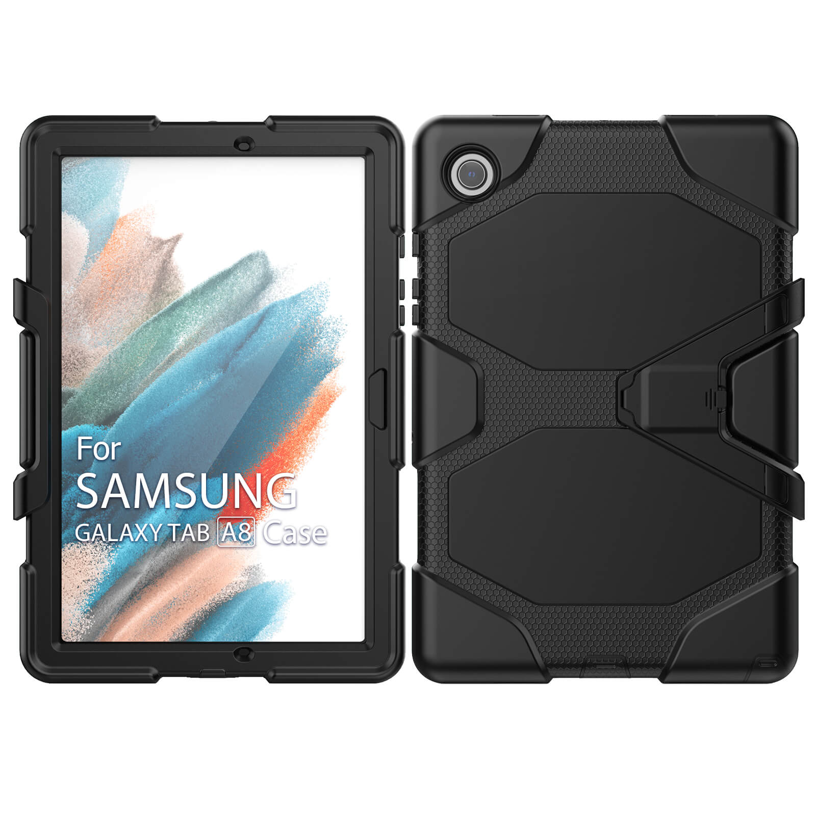 Exceder transmitir Barricada SDTEK Funda Para Samsung Galaxy Tab A8 10.5 (2021/2022) Stand Protector  Pantalla Negro