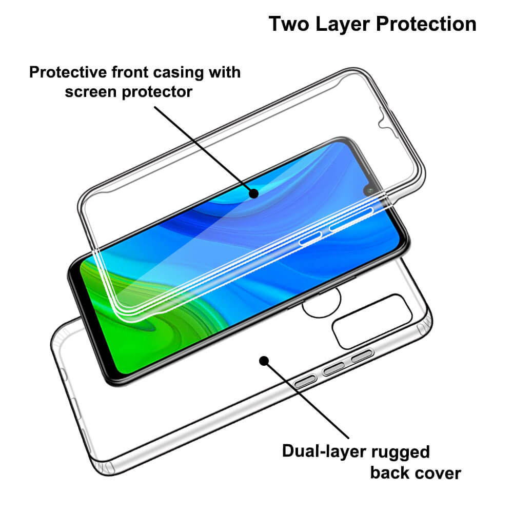 SDTEK Case for Huawei P Smart (2020) Full 360 Clear Cover Integrated ...