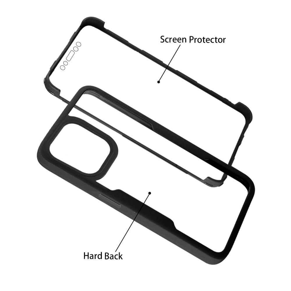 SDTEK Funda Para iPhone 13 Pro Max, Cubierta 360 Protector Pantalla Negro