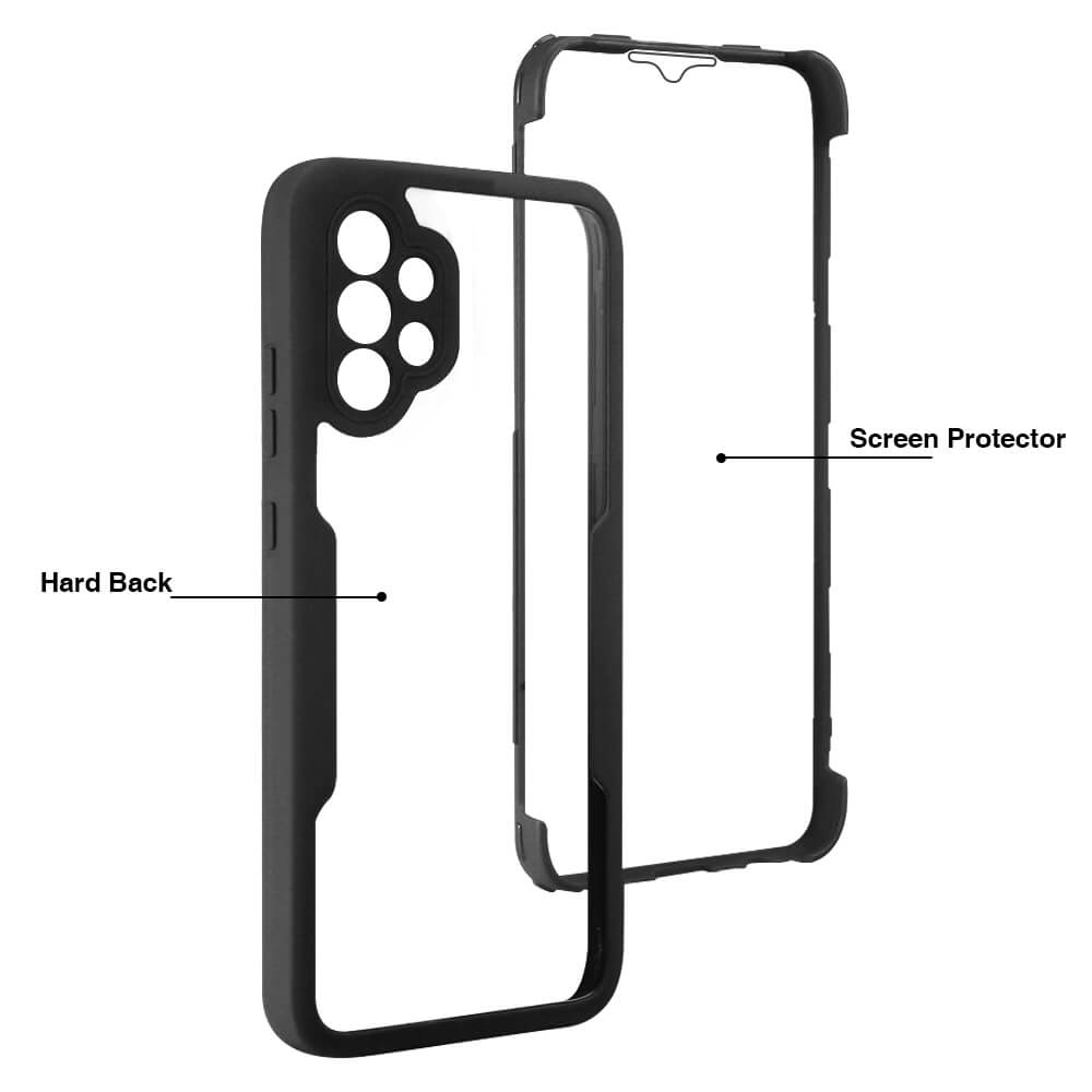 Heavy Military Grade 360° Rotating Kickstand Holder TPU Phone Cover for Samsung Galaxy A32 4G Oborzian Compatible for Samsung A32 4G Case with Screen Protector Black 