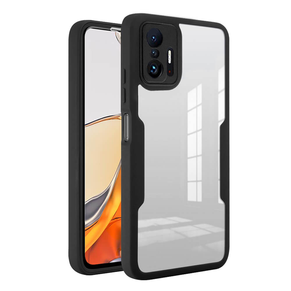 thumbnail image 2 of 360° Mirror Flip Case For Xiaomi 11T Pro - Luxury Black Book Style Cover With Stand, Wireless Charging Compatible, Rigid Shell 2 of 3