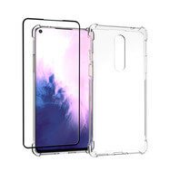 Case for OnePlus 8 + 3D Full Glass Screen Protector Clear Gel Cover