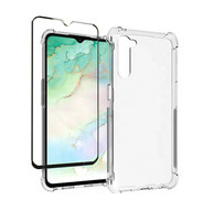 Case for Oppo Reno 3 (Reno3) + Full Screen Glass Protector Clear Gel Cover