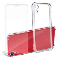 Case for iPhone XR Gel Clear Cover + Glass Screen Protector