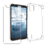 Case for Nokia C2 2nd Edition Gel Clear Cover + Glass Screen Protector