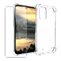 Case voor Nokia XR21 Soft Gel Clear Cover [Airbag Corners] + Gehard Glas Screen Protector 360 Protection