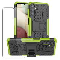 Case for Samsung Galaxy A04s / A13 5G Rugged Phone Cover with Stand + Screen Protector Green