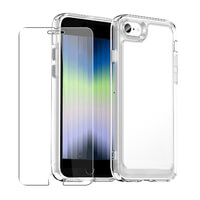 telefoonhoesje voor iPhone SE 2022/2020, iPhone 7/8 zachte bumperhoes + glazen schermbeschermer 360 bescherming {KLEUR}
