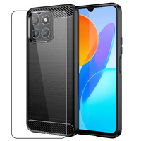 Carbon Case for Honor X6 Phone Cover and Glass Screen Protector