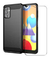 Carbon Case for Samsung Galaxy A32 5G Phone Cover and Glass Screen Protector