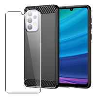 Carbon Case for Samsung Galaxy A33 5G Phone Cover and Glass Screen Protector