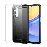 Carbon Case for Samsung Galaxy A16 Phone Cover and Glass Screen Protector