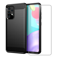 Carbon Case for Samsung Galaxy A52 5G / A52s 5G Phone Cover and Glass Screen Protector