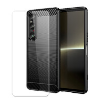 Carbon Case for Sony Xperia 1 VI Phone Cover and Glass Screen Protector