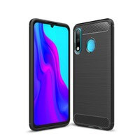 Case for Huawei P30 Lite Carbon Fibre Silicone Cover Shockproof Black