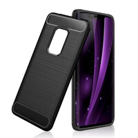 Case for Huawei Mate 20 Pro Carbon Fibre Silicone Cover Shockproof Black