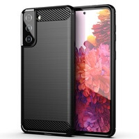 Coque pour Samsung Galaxy S21+ Plus [Carbone TPU] Case Cover Noir